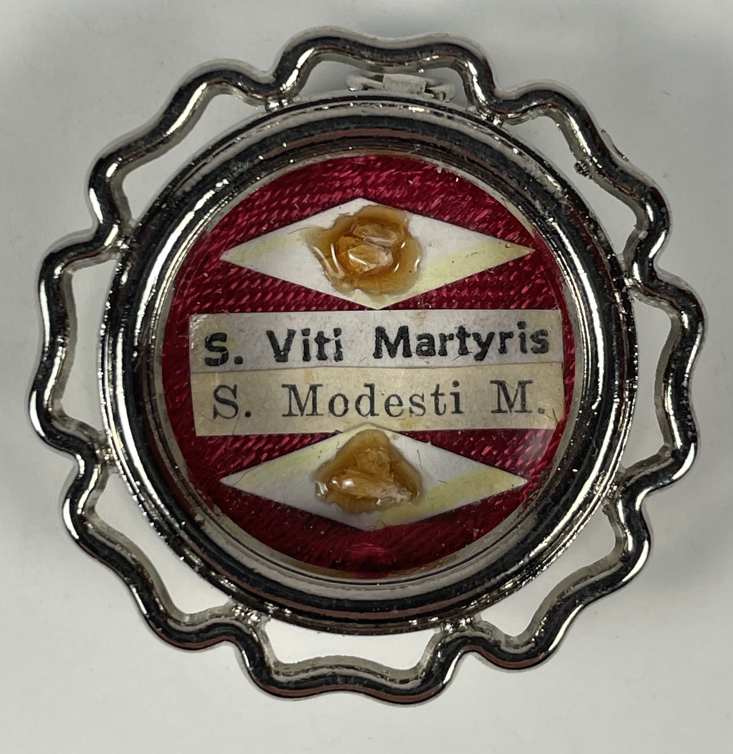 St Modestus Vatican Reliquary theca with relics of 2 Martyr Saints: St. Vitus & St ...